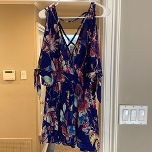 She+Sky blue floral romper